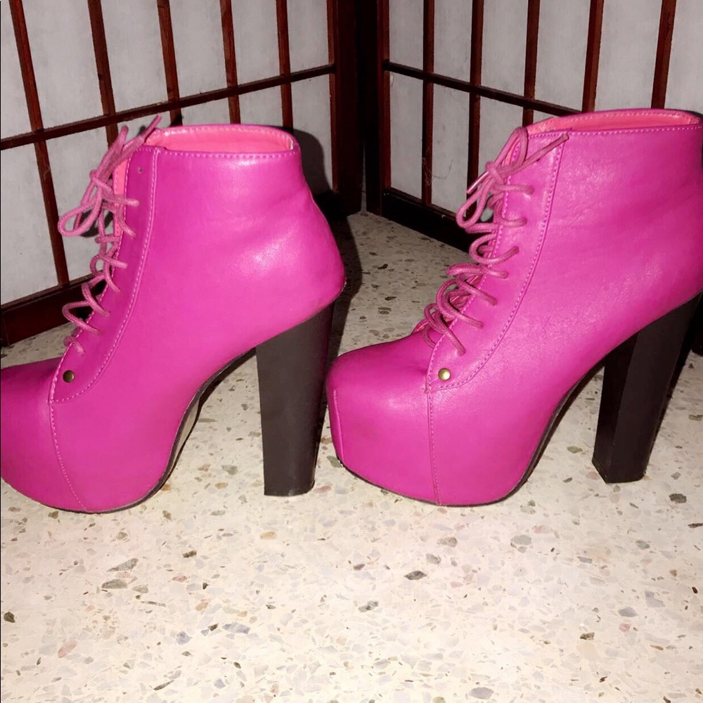 Hot pink booties